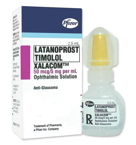 XALACOM Ophthalmic Solution (Latanoprost/Timolol。